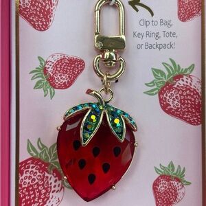True to Form Strawberry Keychain with Gold Clip